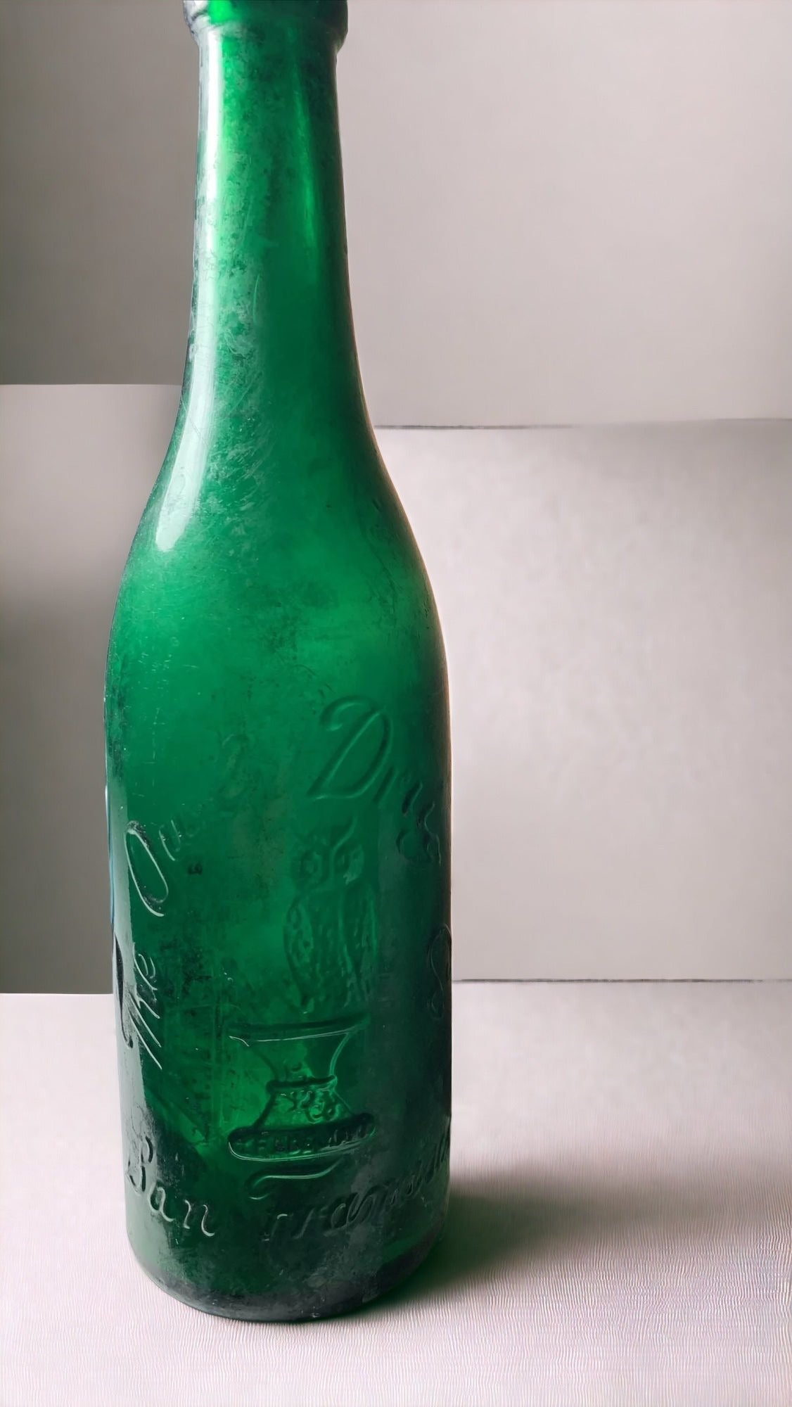 Green Owl Drug Bottle