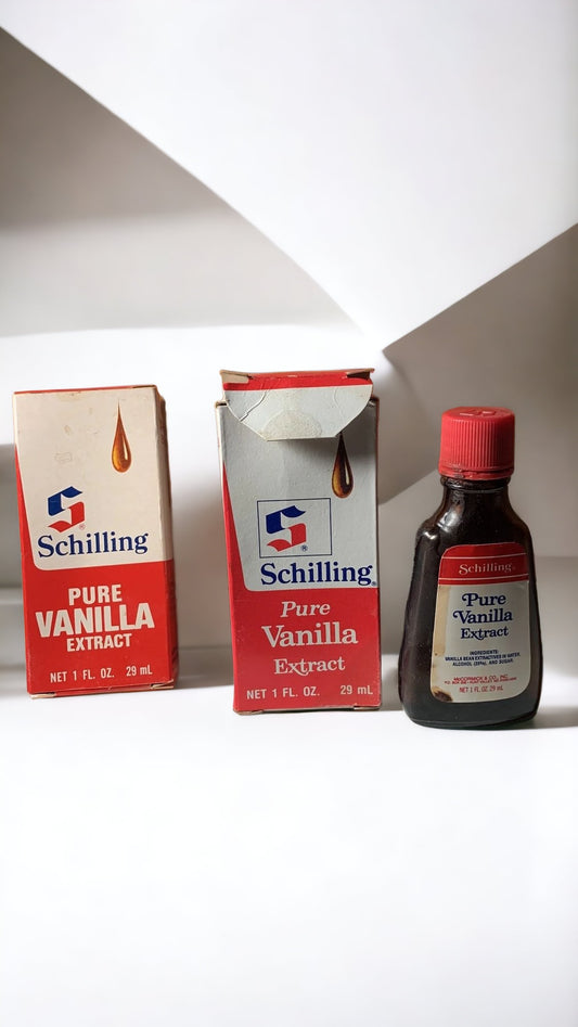 Vintage Schilling Pure Vanilla Extract Bottle